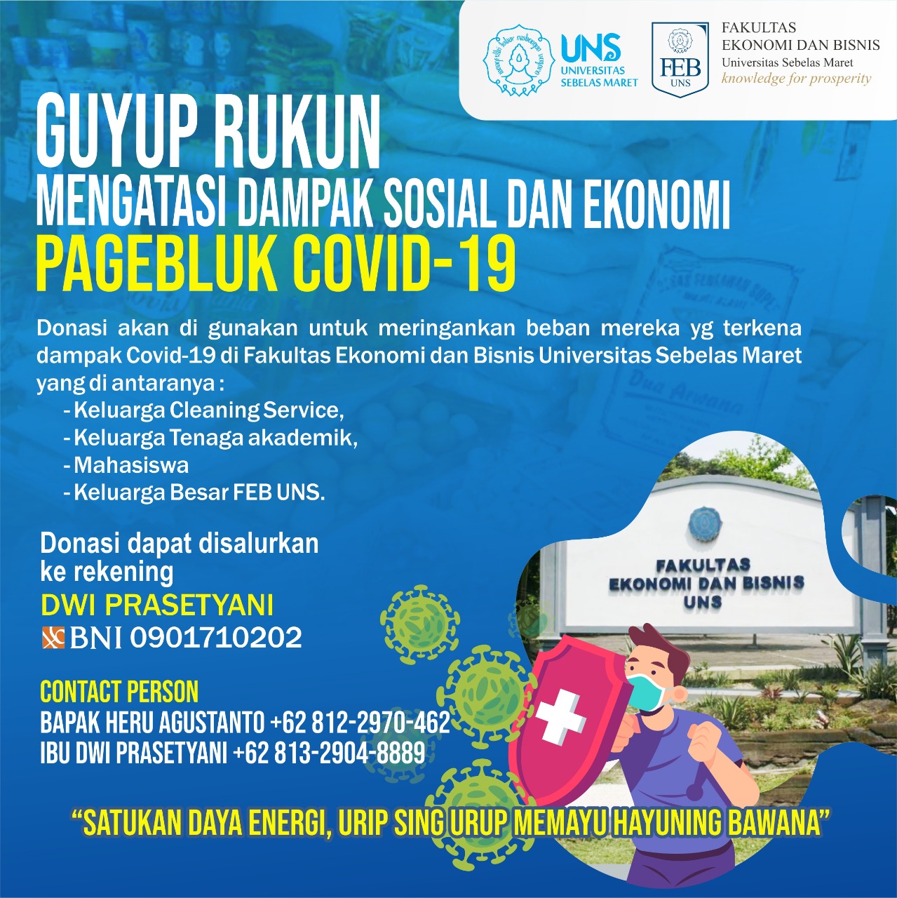 Dekan FEB UNS Bentuk Satgas Atasi Dampak Sosial dan Ekonomi Wabah Covid-19