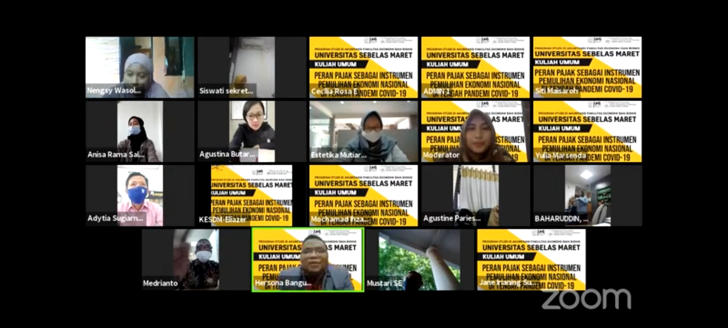Kuliah Umum Prodi Akuntansi Angkat Tema Peran Pajak Sebagai Instrumen Pemulihan Ekonomi Nasional di Tengah Pandemi Covid 19