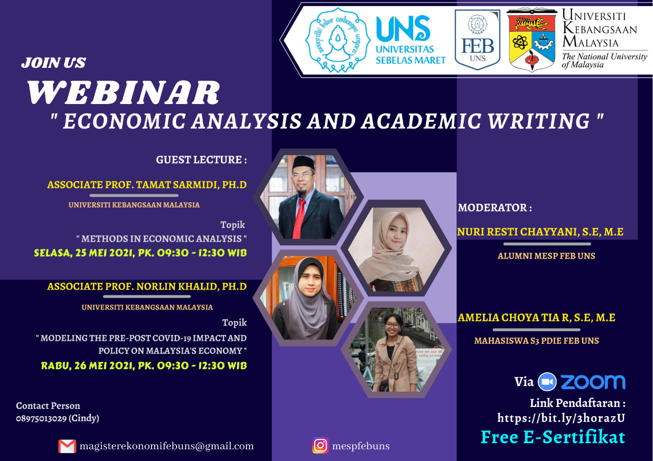 Angkat Tema Method in Economic Analysis and Academic Writing, Webinar MESP Hadirkan 2 Pembicara dari UKM