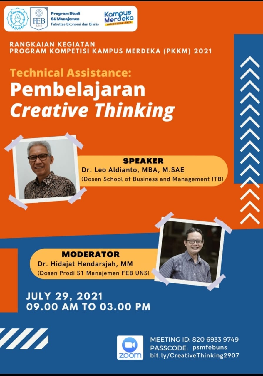 Undergraduate Management Program Introduces Exciting Topic of Creative Thinking Learning