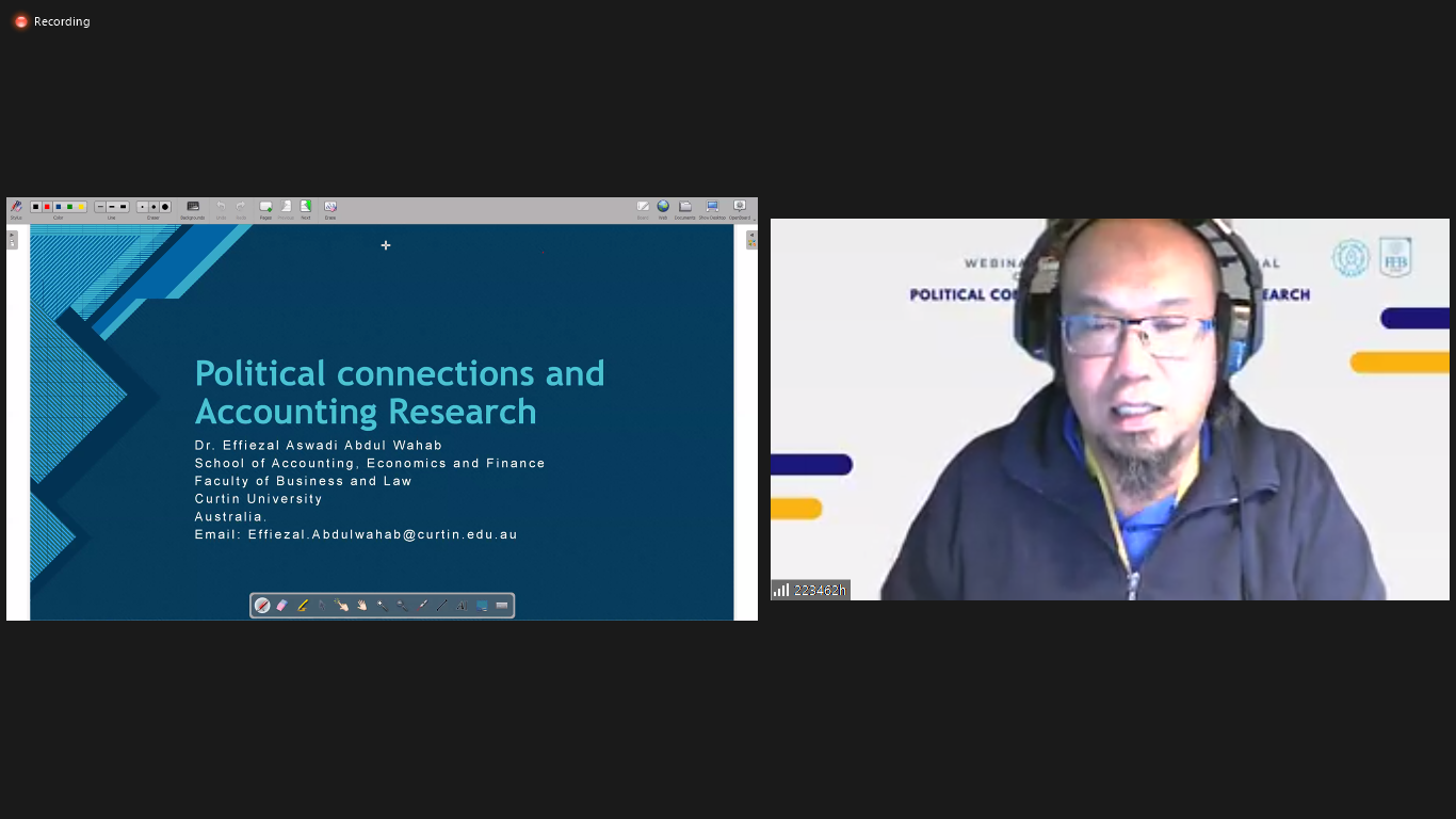 Webinar Prodi S1 Akuntansi Angkat Tema Political Connection and Accounting Research