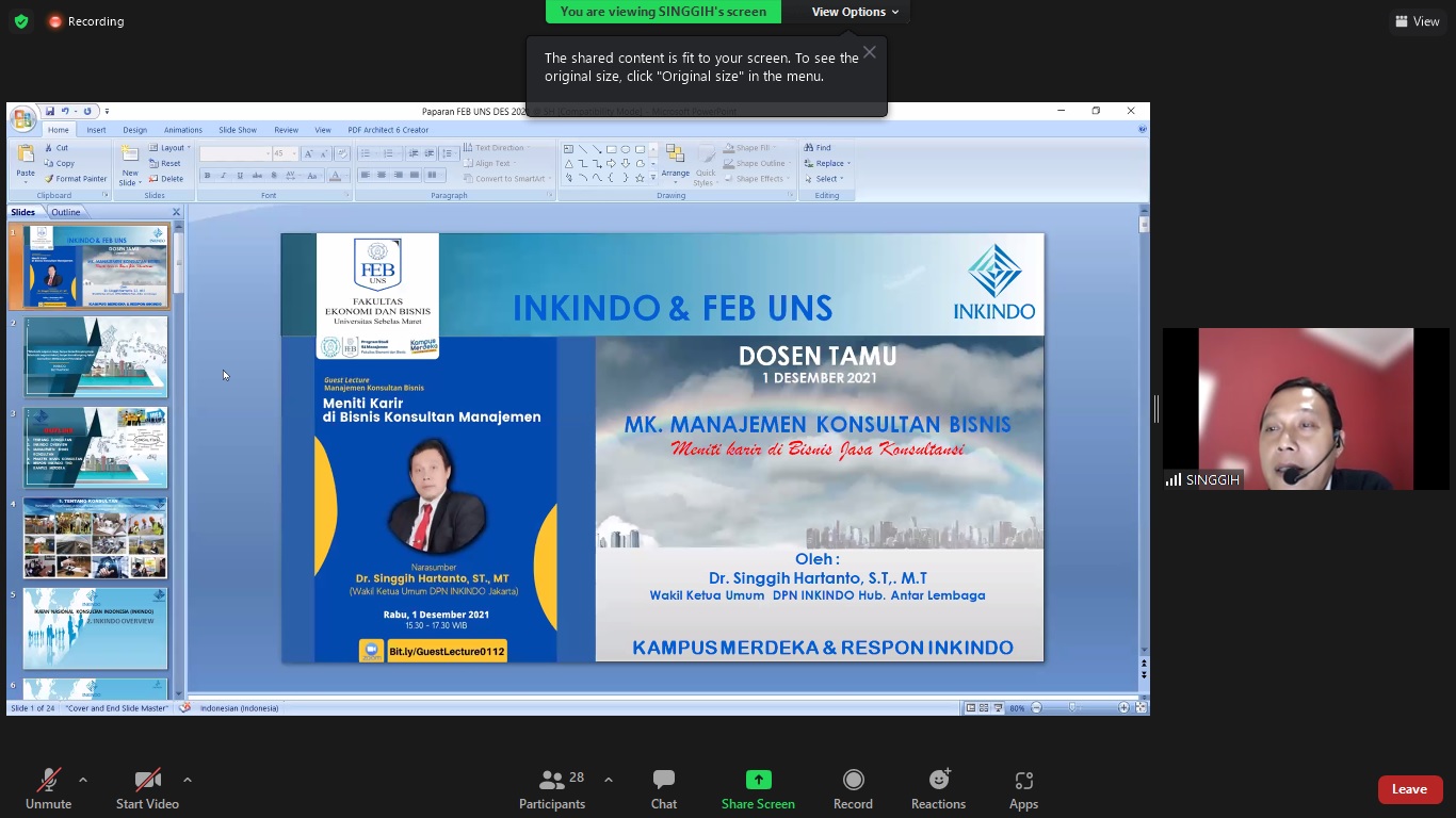 Prodi S1 Manajemen Adakan Guest Lecture Manajemen Konsultan Bisnis