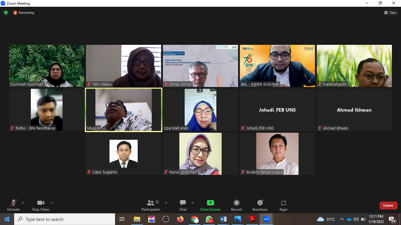 FEB UNS Jalin Kerja Sama Pengabdian dengan BNI Hongkong
