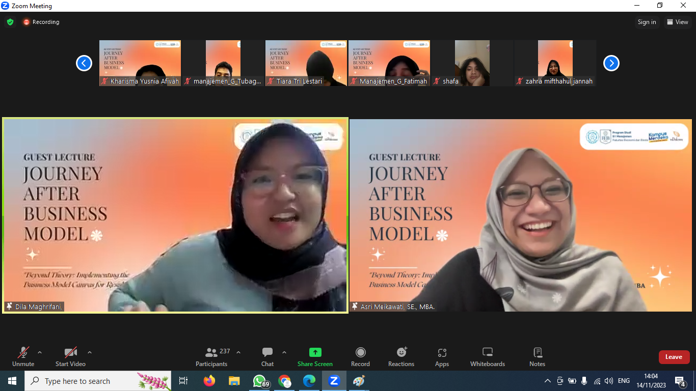 Guest Lecture Prodi S1 Manajemen Bahas Implementing the Business Model Canvas for Result