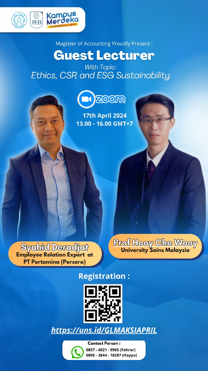 Prodi Maksi FEB UNS Hadirkan Guest Lecture Ethics, CSR, dan ESG Sustainability