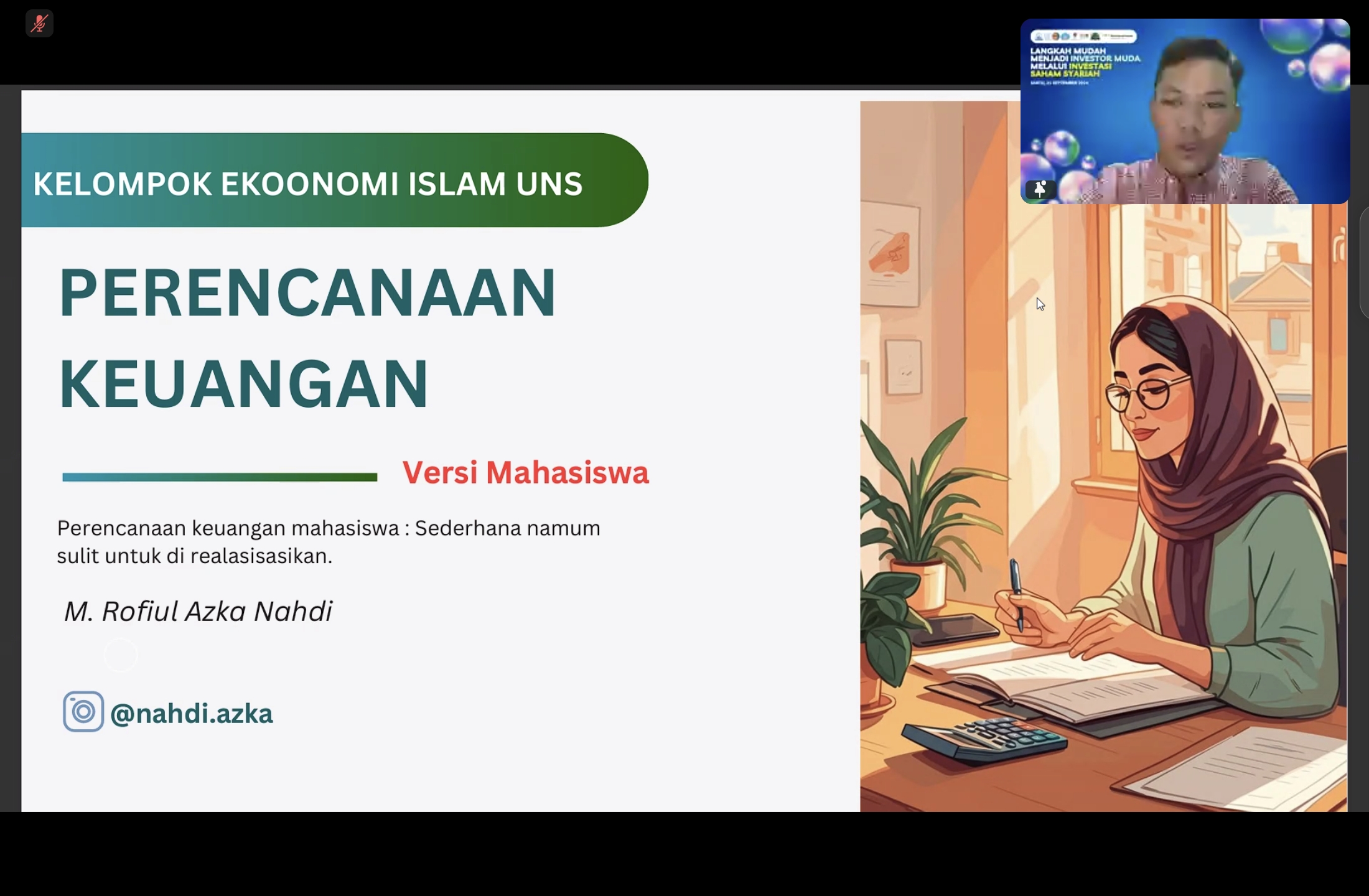 KEI FEB UNS Gelar Webinar  Nasional, Angkat Tema Langkah Mudah menjadi Investor Muda Melalui Investasi Saham Syariah