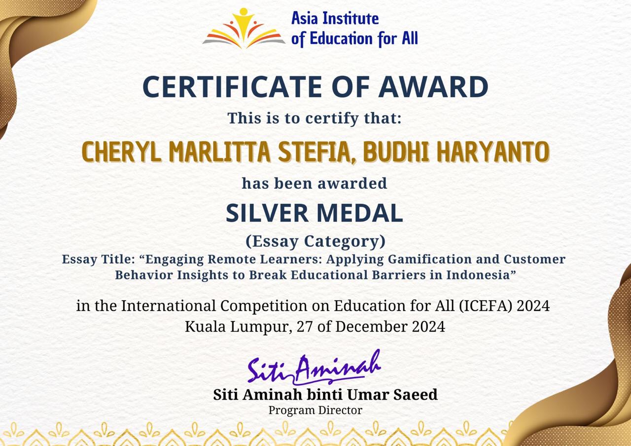 Mahasiswa dan Dosen FEB UNS Raih Medali Perak dalam International Competition on Education for All 2024