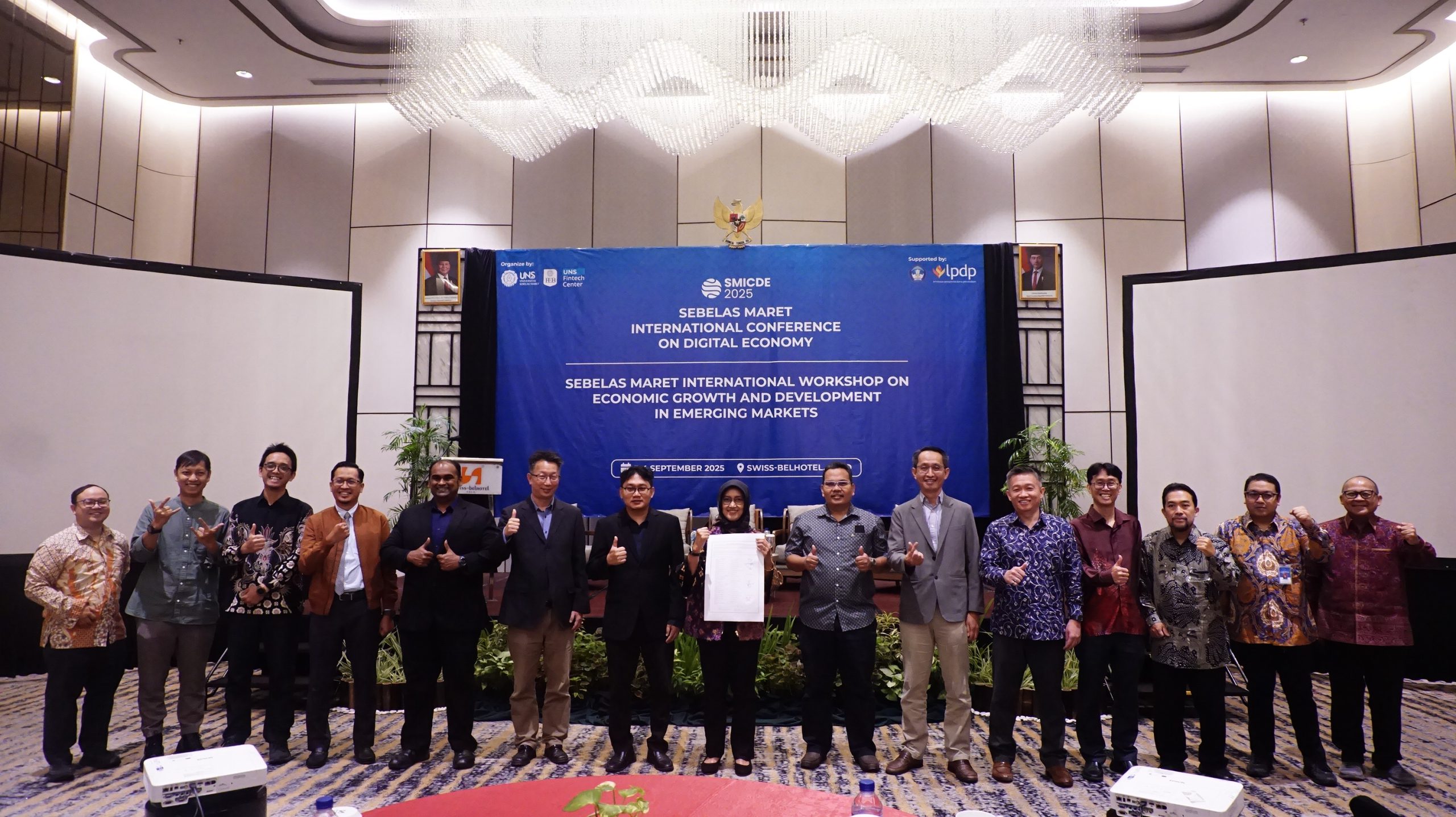 UNS Bersama 13 Universitas Mitra Deklarasikan Konsorsium International Association of Studies on Economic Growth and Development in Emerging Markets Pada SMICDE 2025